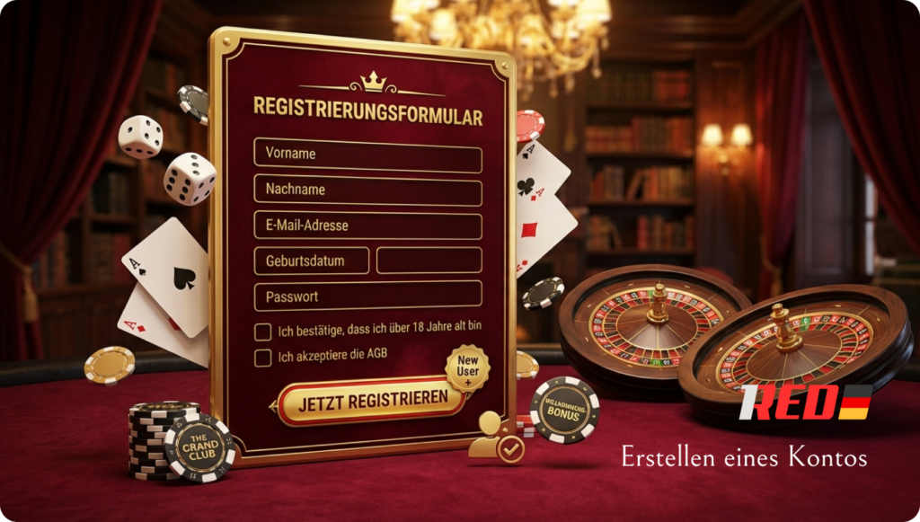 bei 1red Deutschland schnell anmelden
